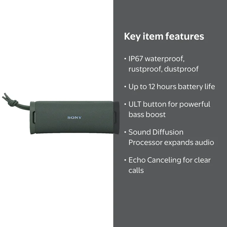 Sony, Portable Bluetooth Speaker, ULT Power Sound, Forest