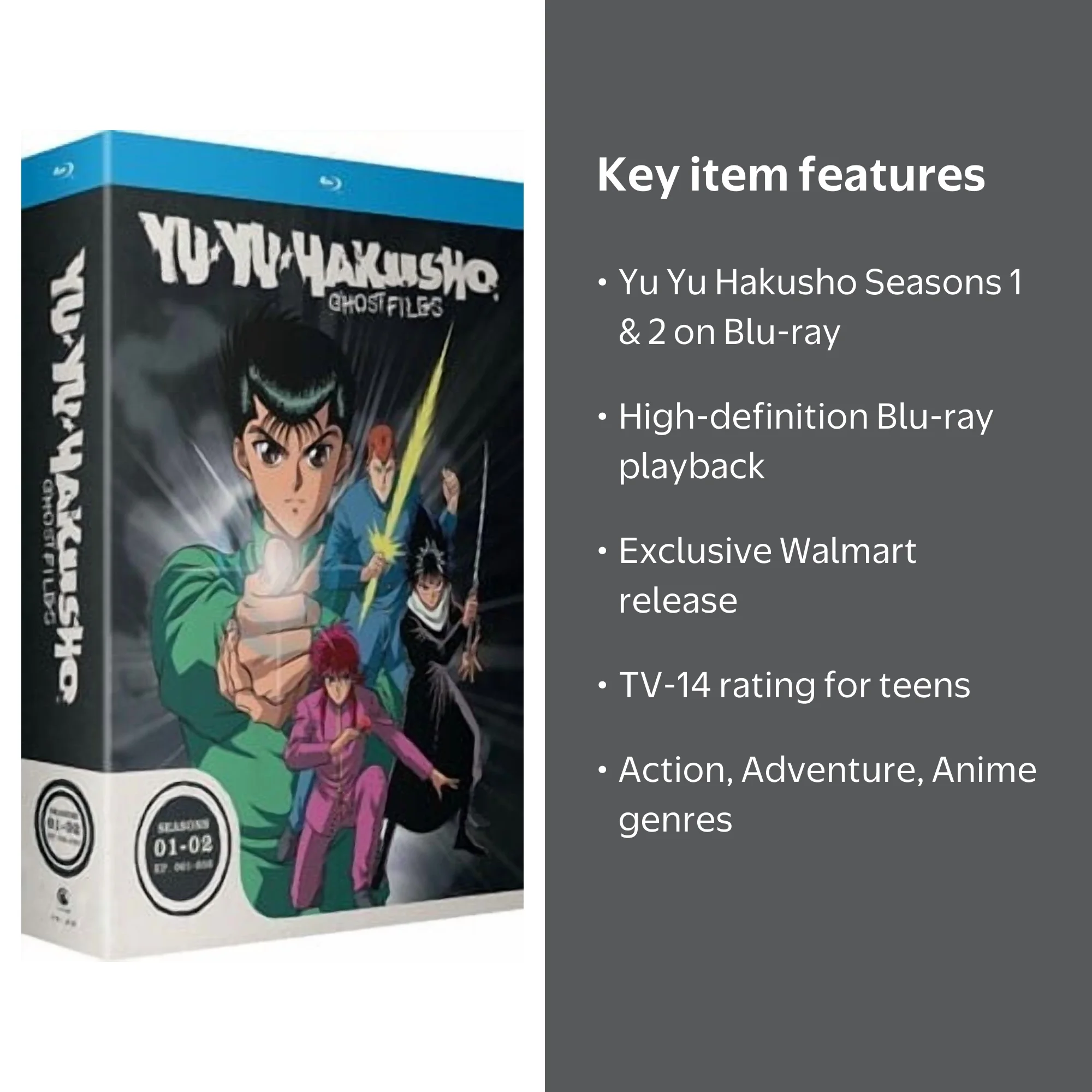 Yu Yu Hakusho Seasons 1 + 2 (Blu-ray) - Walmart.com