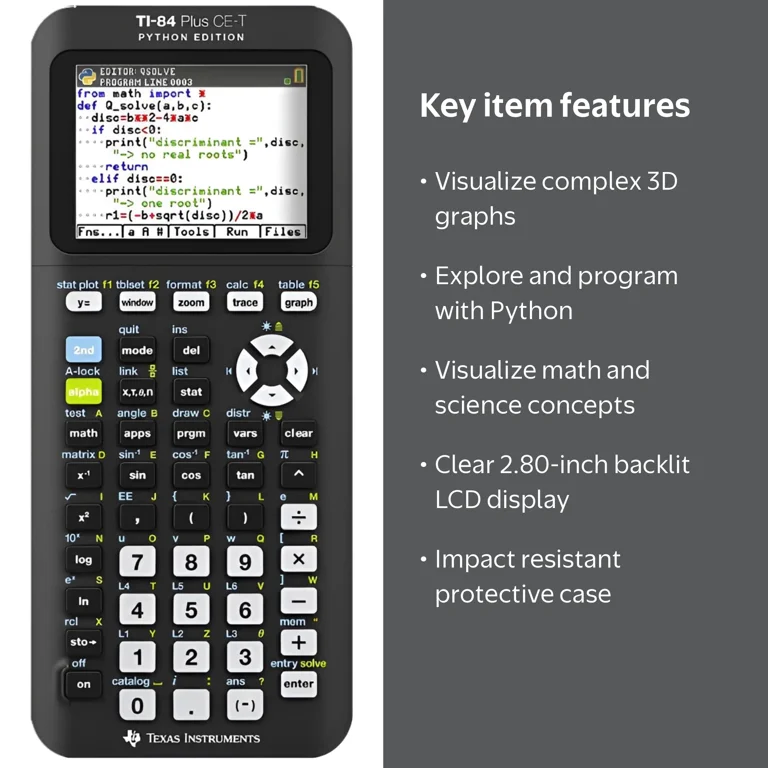 Texas Instruments 84Plus CE Python Graphing Calculator Box 84PLCE