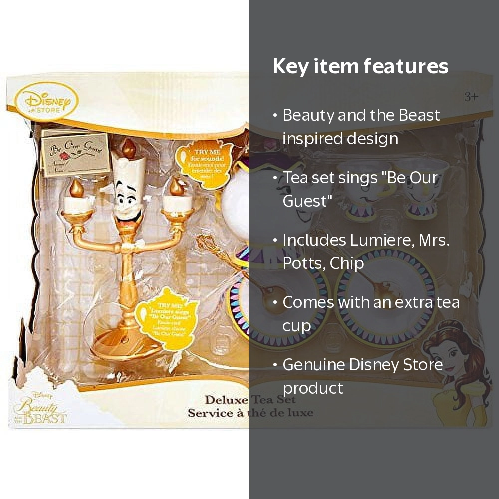 Disney, Beauty and The Beast Singing Deluxe Tea Set, Gold