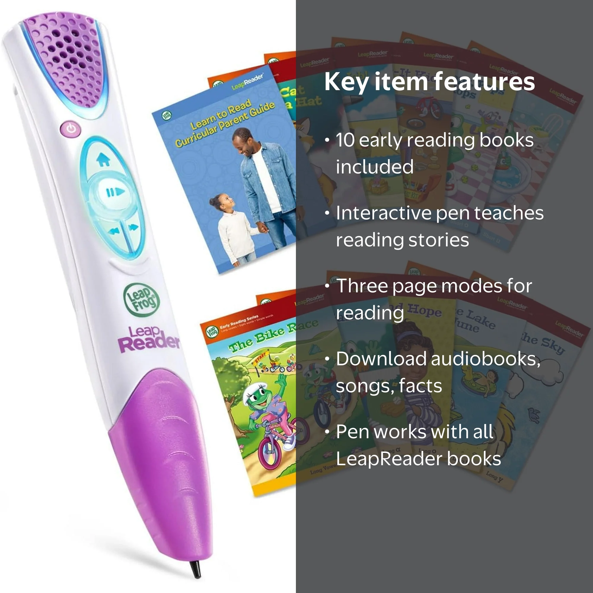 LeapFrog LeapReader System Learn-to-Read 10 Book Mega Pack, Pink