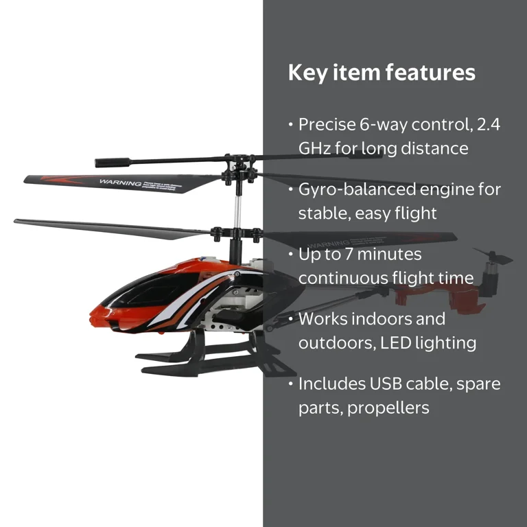 Sky Rover Knightforce Radio Control Helicopter (2.4 GHz) in Red