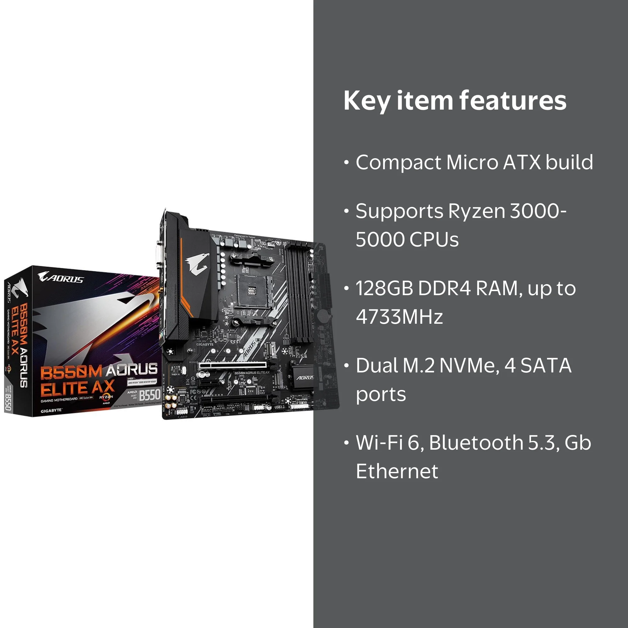 Aorus Ultra Durable Desktop Motherboard - AMD B550 Chipset