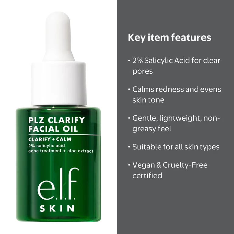 e.l.f. Cosmetics PLZ Clarify Facial Oil with 2% Salicylic Acid for