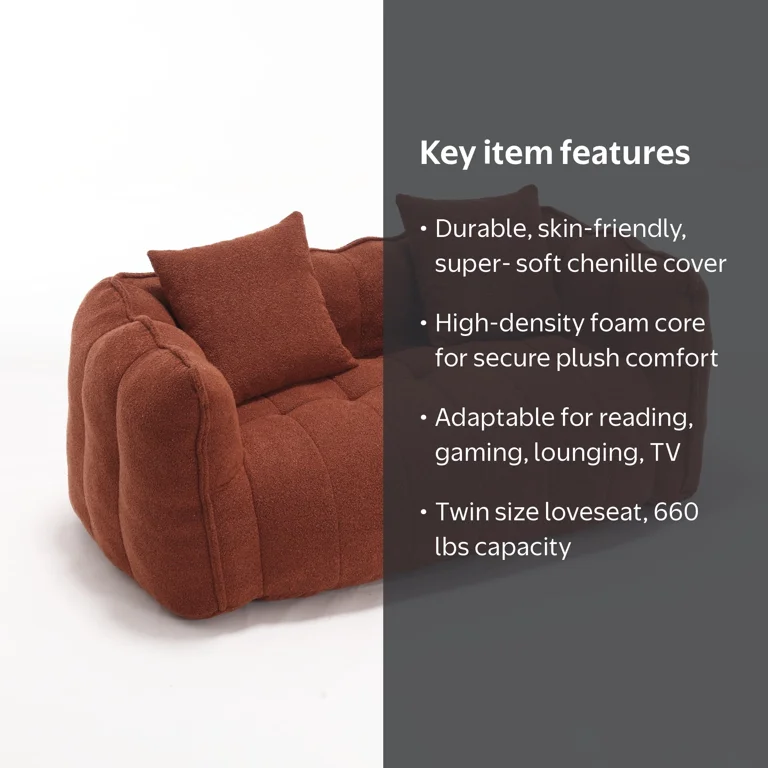 Aukfa 65 Compressed Loveseat Sofa - No Assembly Required - Walmart.com