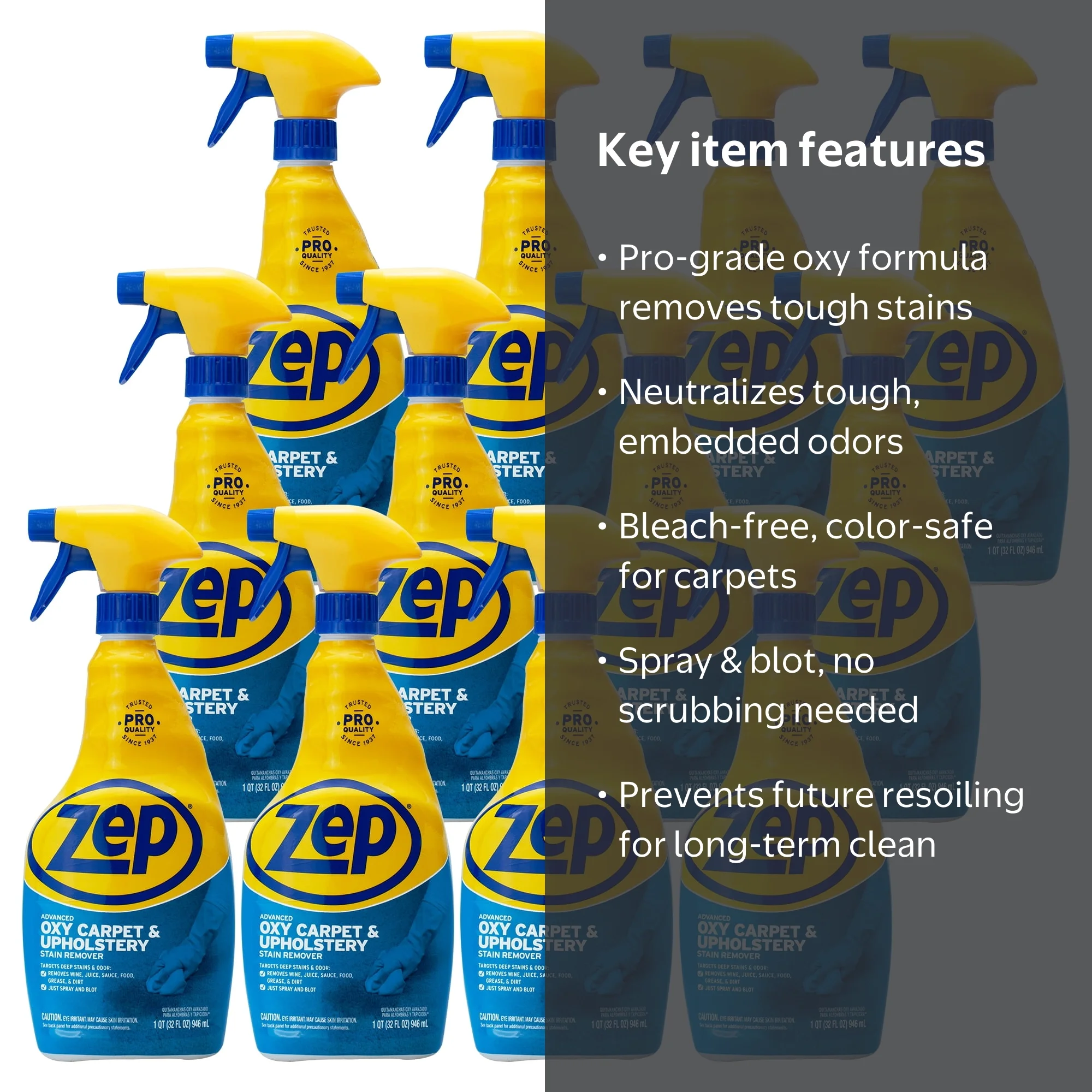 Zep Advanced Oxy 32oz Heavy Duty Carpet & Upholstery Stain Remover