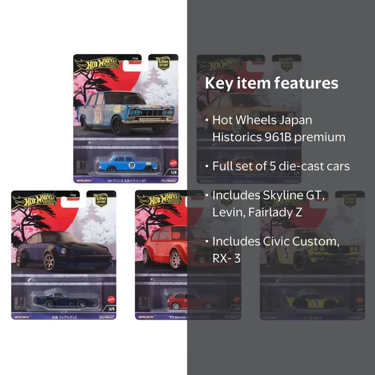 Hot Wheels Premium Car Culture 2024 JH4 Japan Historics 961B Set