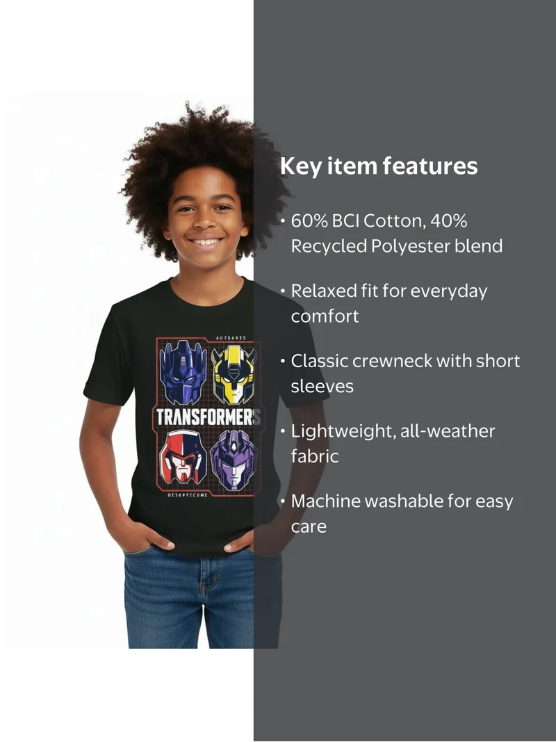 Transformers Autotune Boys Graphic Crewneck T-Shirt XS-2X