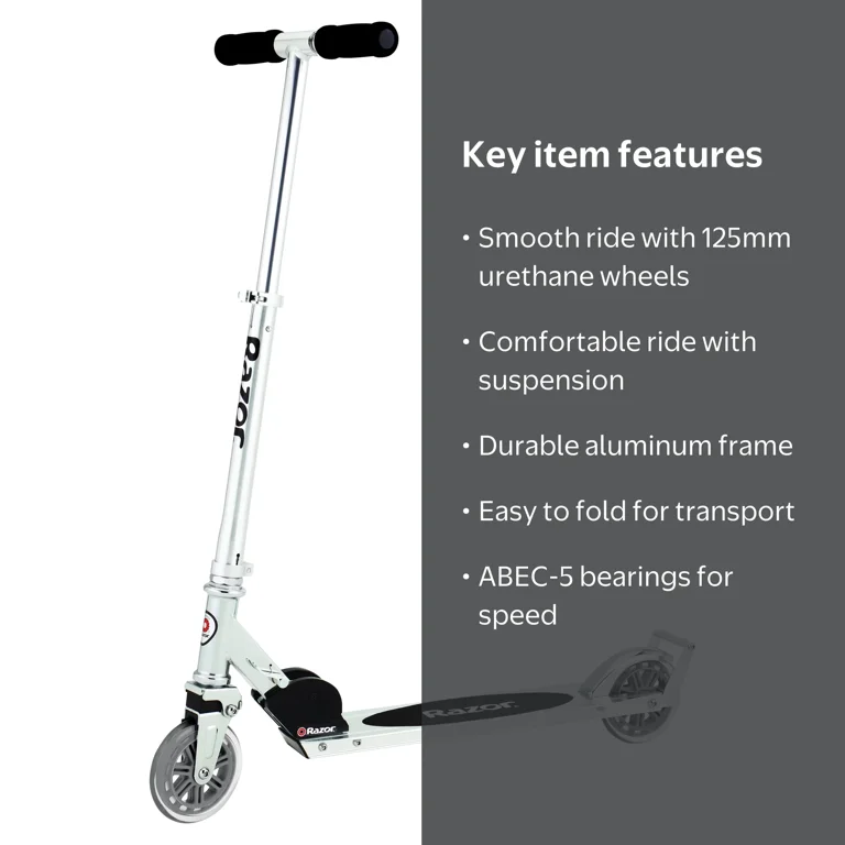 Razor A3 Kids Kick Scooter - Larger Wheels, Front Suspension