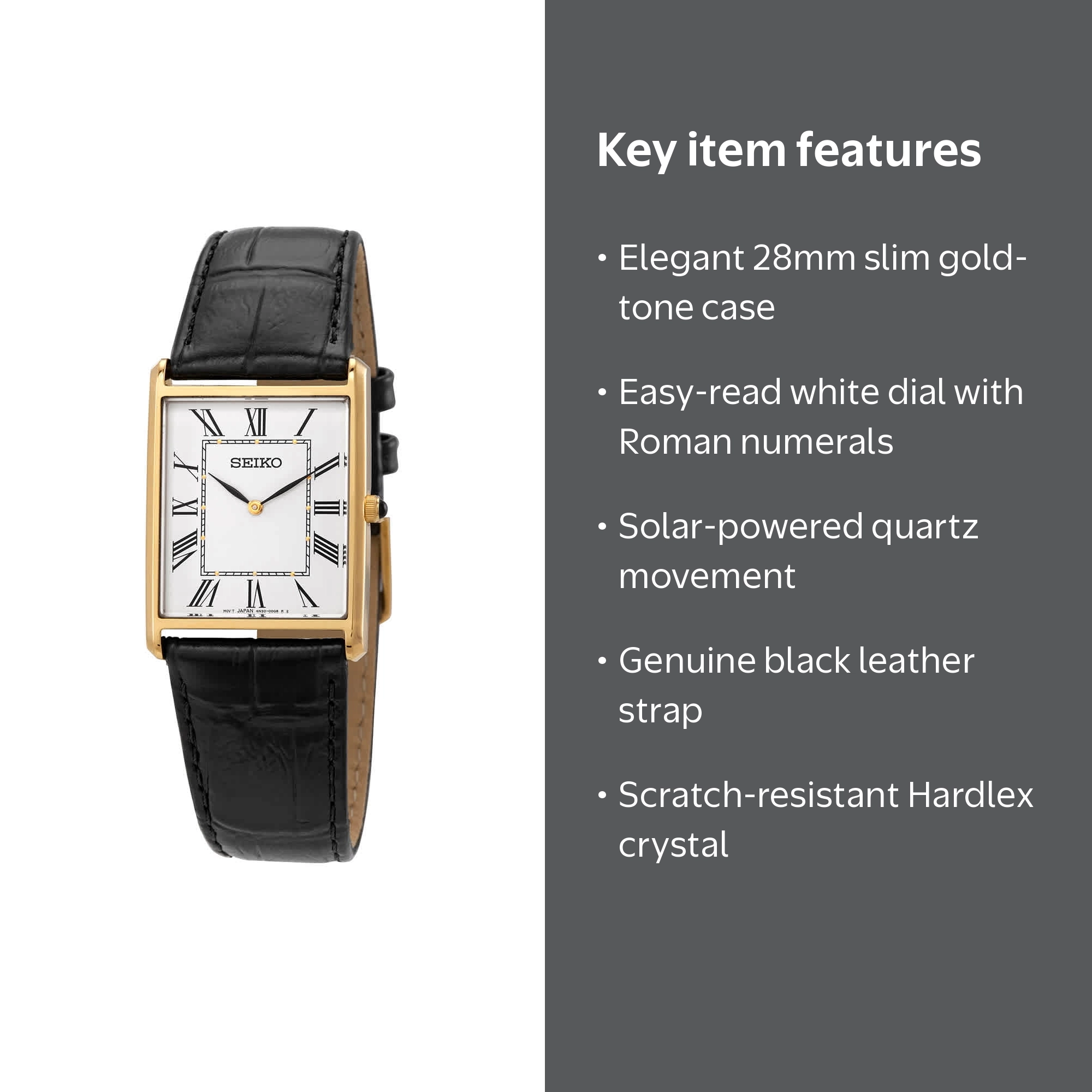 Seiko Essentials Unisex Watch SWR052, Quartz, Gold-tone Steel Case