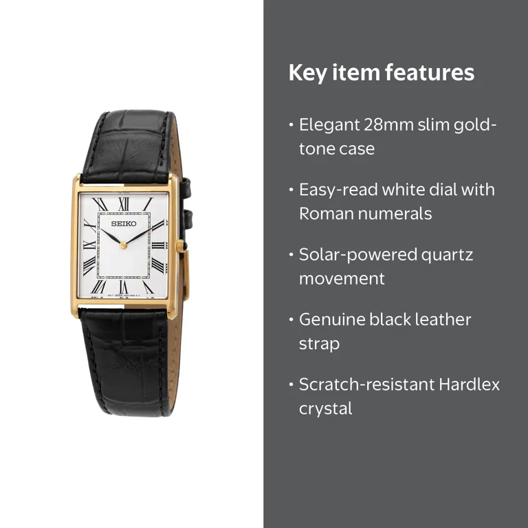 Seiko Essentials Unisex Watch SWR052, Quartz, Gold-tone Steel Case