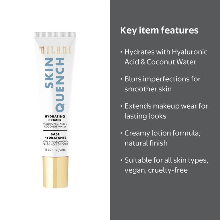 Milani, Face Primer, 1.0 fl oz, Hydrating Makeup Lotion - Walmart.com