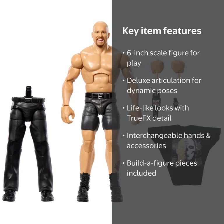 stone cold＆warrior WWE, Action Figure, Stone Cold Steve Austin, Build-a-Figure