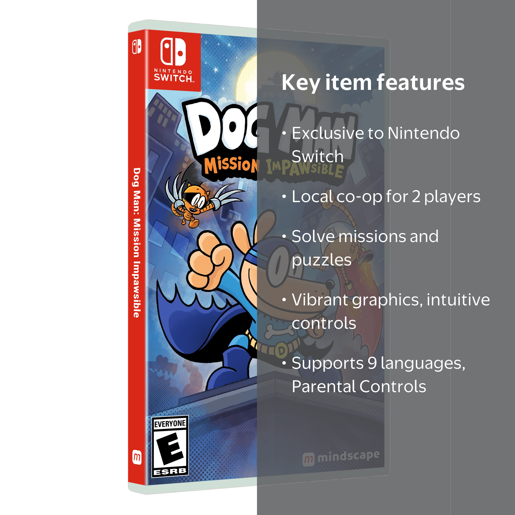 Free Shipping! Mindscape Dog Man Mission Impawsible Nintendo