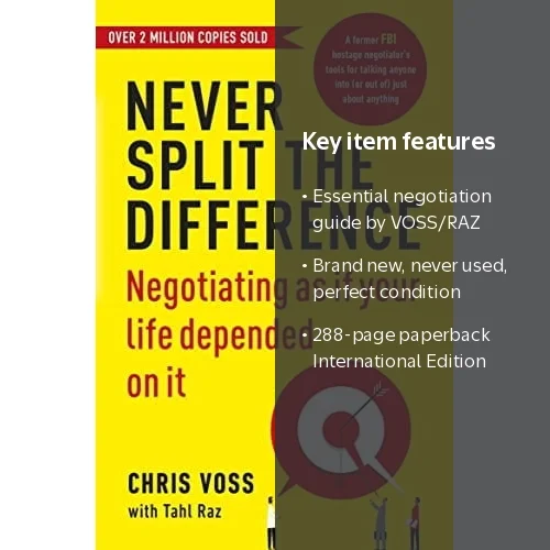 Unbranded Never Split The Difference Paperback by Chris Voss