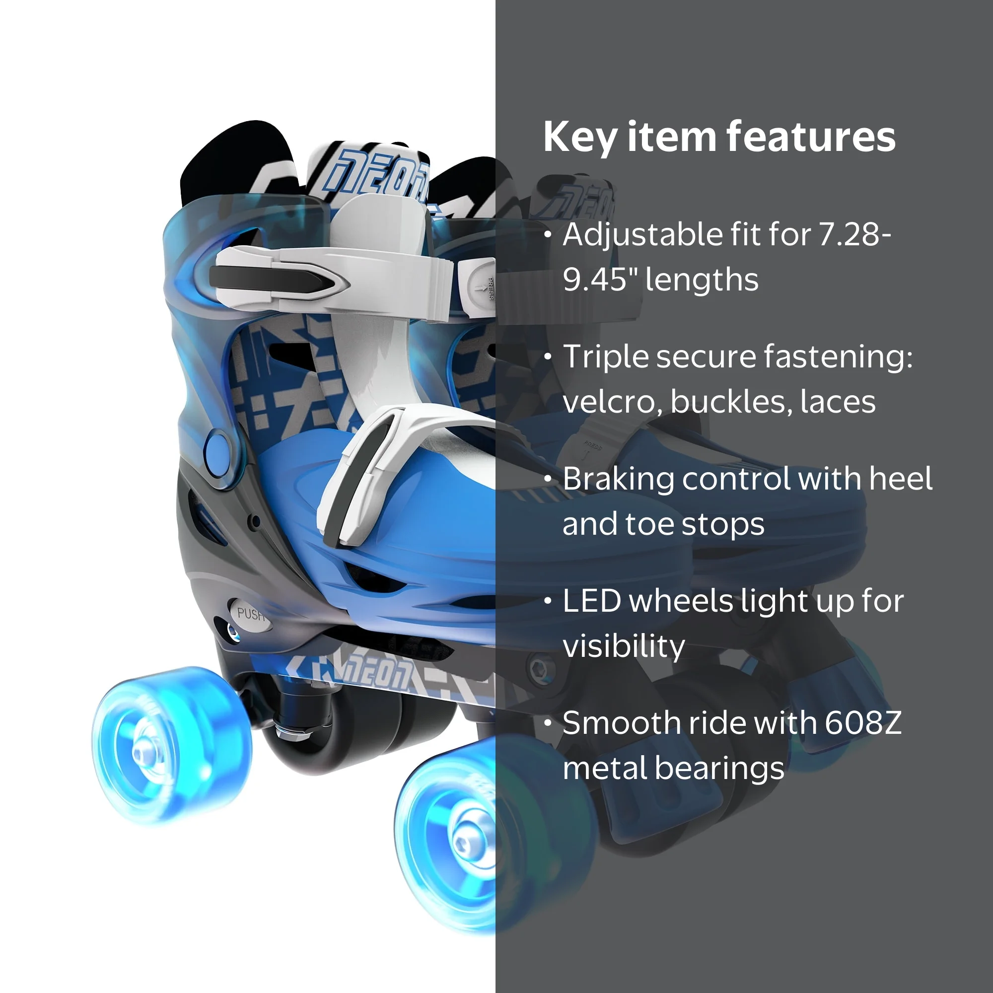 Yvolution 2N1 Quad and Inline Skates Combo Girls and Boys, Blue
