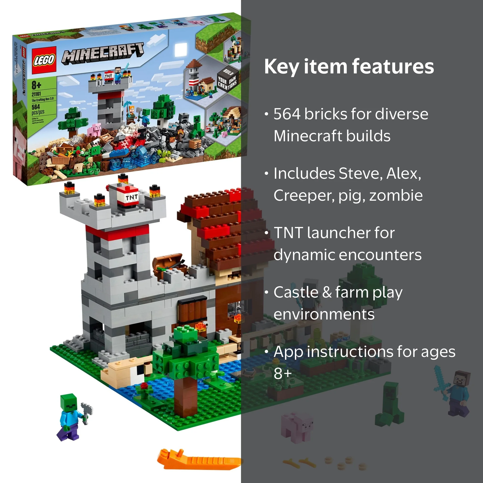 LEGO Minecraft The Crafting Box 3.0 21161 Building Set (564 Pieces