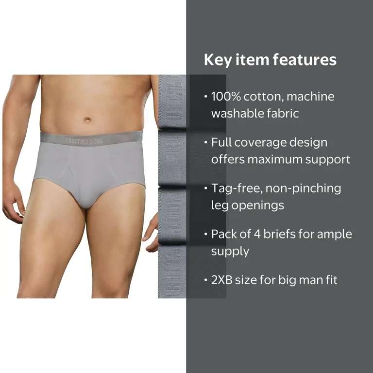 Fruit of the Loom Big Man Briefs Signature Full Coverage Cotton 4