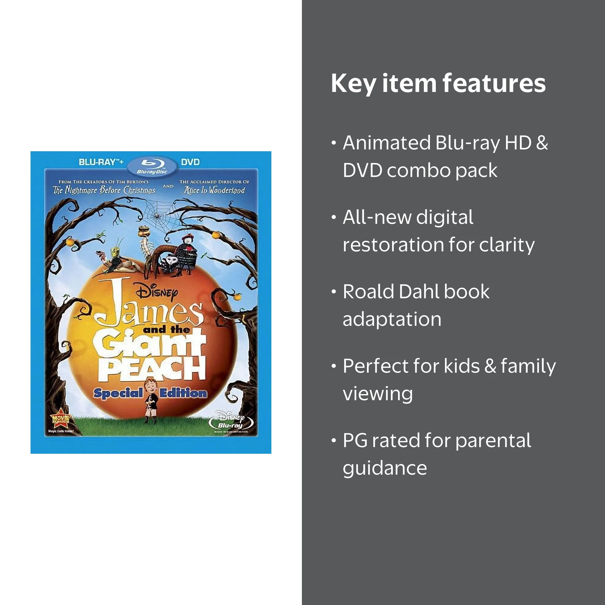 Disney's James and the Giant Peach: Animated Children's Movie (Blu