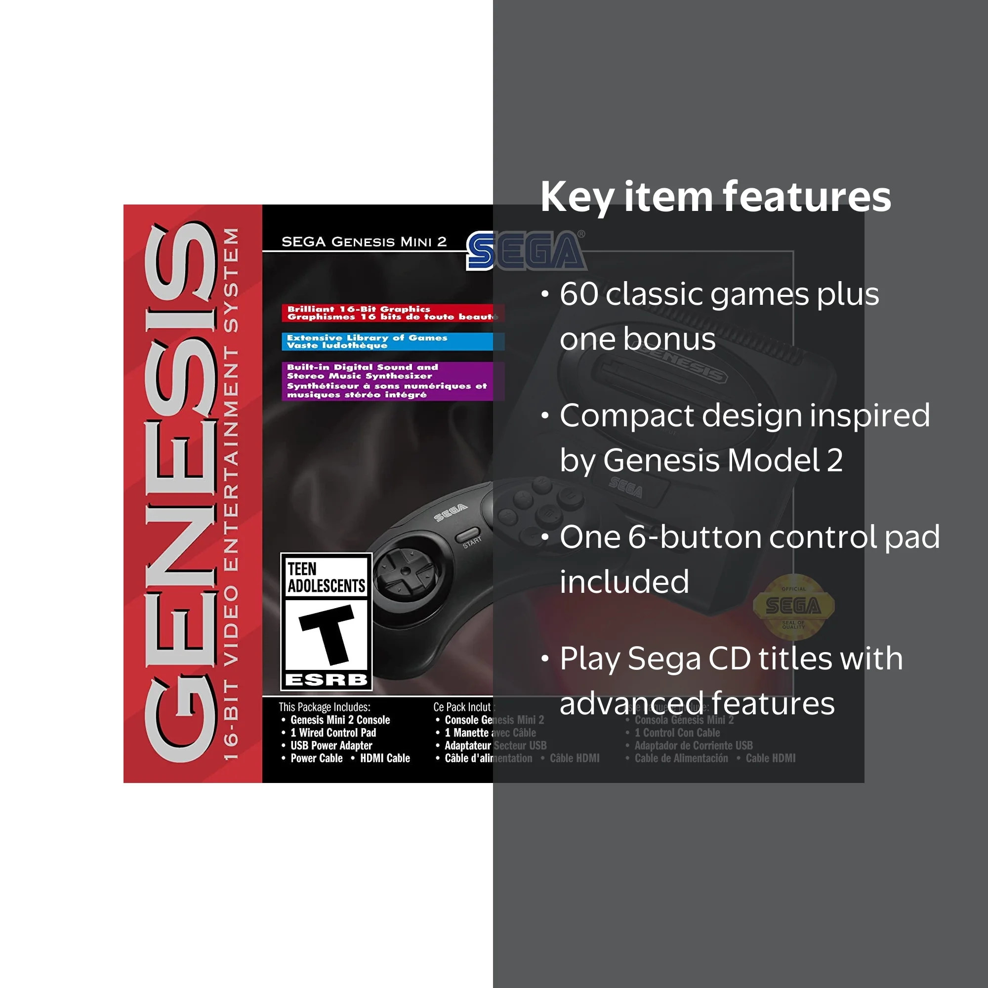 SEGA Genesis Mini 2: Classic Vintage Play Retro Video Game Console