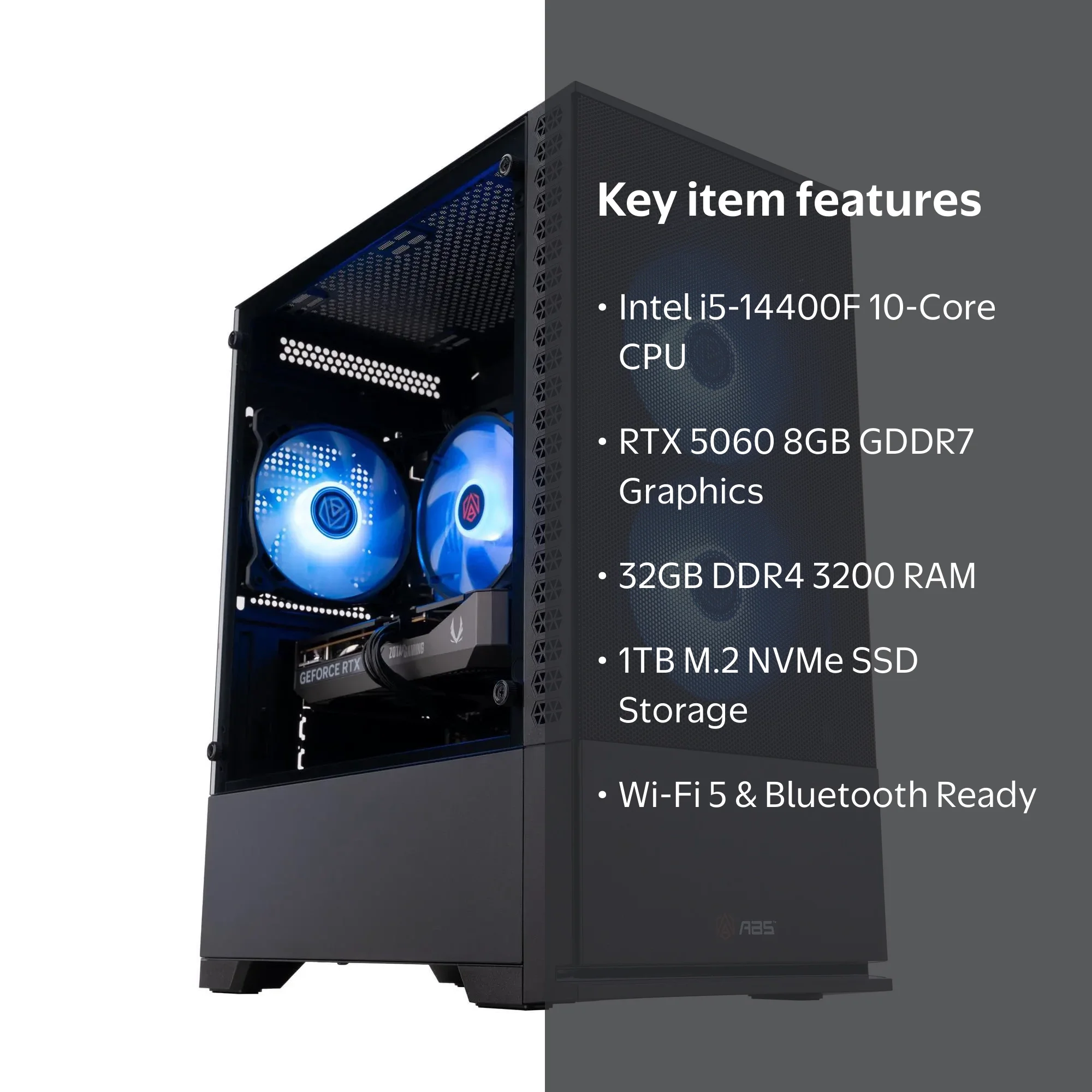 ABS Cyclone Aqua Gaming PC - Windows 11 - Intel Core i5-14400F