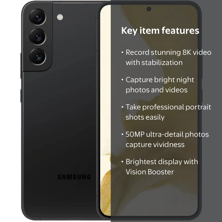 Samsung Galaxy S22(SCG13) ブラック Samsung, Galaxy S22 5G Smartphone, S901U, Fully Unlocked Black