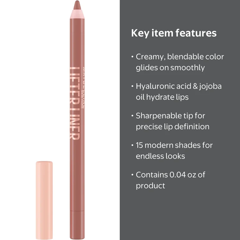 Maybelline Lifter Liner Lip Liner with Hyaluronic Acid, 0.04 oz