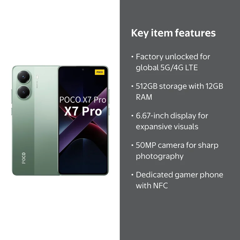 Xiaomi Poco X7 PRO 5G + 4G LTE for Tmobile Mint Tello & Global