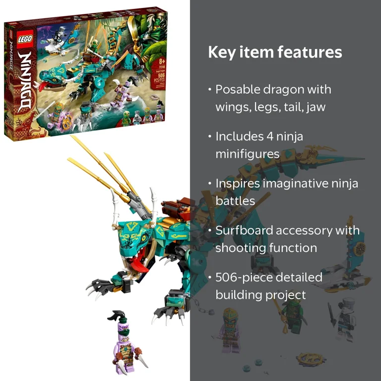LEGO NINJAGO Jungle Dragon 71746 Ninja Playset Building Toy (506