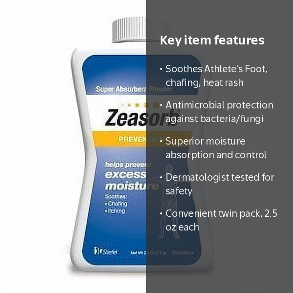 Zeasorb Antifungal Powder, Soothes Athlete's Foot, Skin Infection