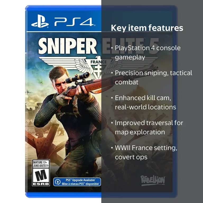 Sniper Elite 5 for PS4 - US Video Game by Rebellion, 812303017094