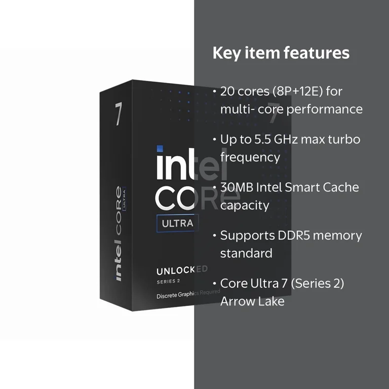 Intel Core Ultra 7 265KF - 20-Core, Up to 5.5 GHz Desktop