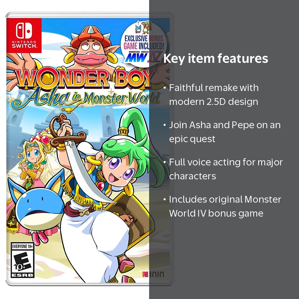 Avanquest, Video Game, Wonder Boy Asha Monster World, Nintendo
