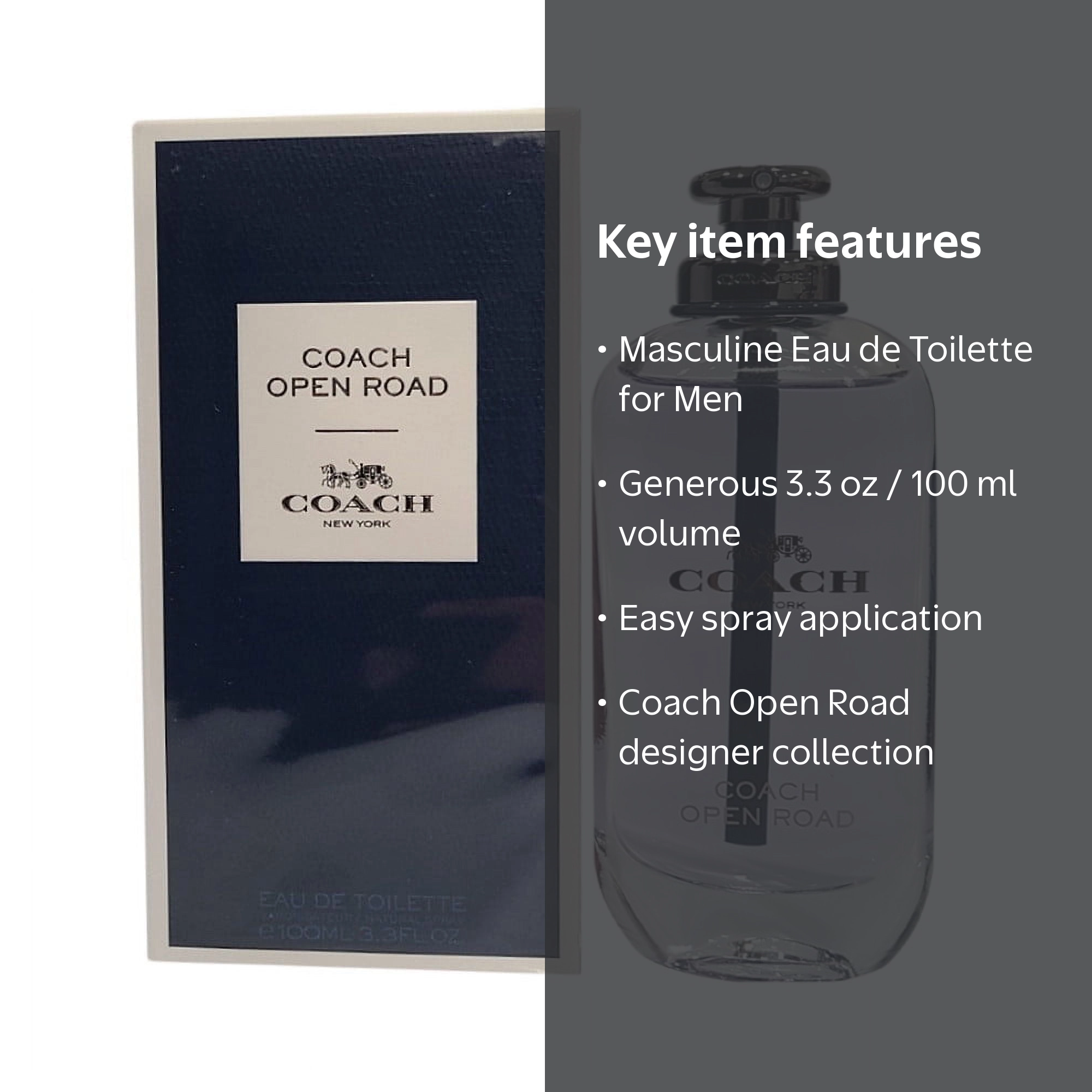 Coach Eau de Toilette Spray for Men 3.3 oz Open Road Cologne