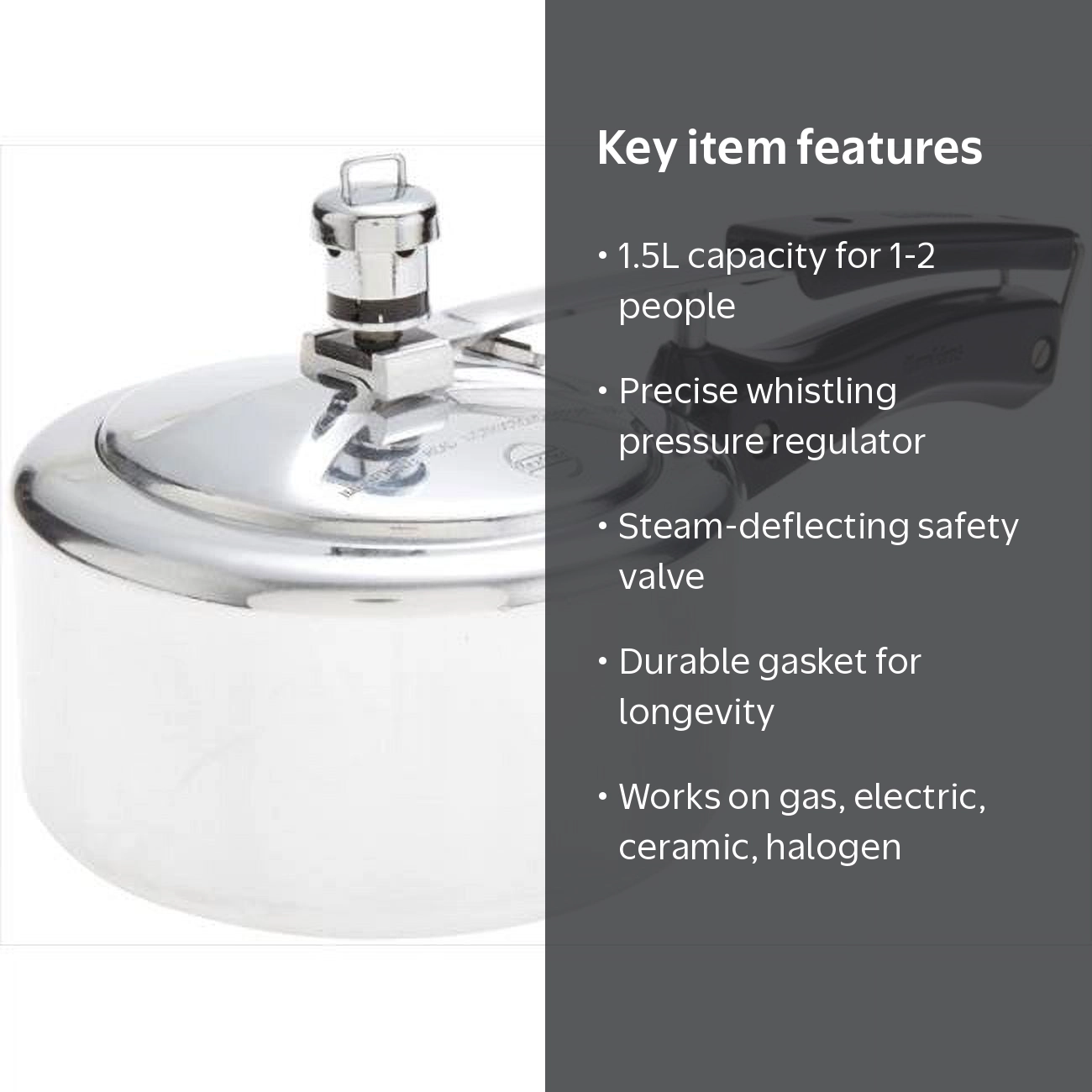 Hawkins A00 Classic Aluminum Pressure Cooker - 1.5 Litres