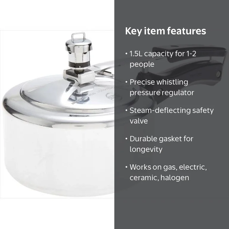 Hawkins A00 Classic Aluminum Pressure Cooker - 1.5 Litres