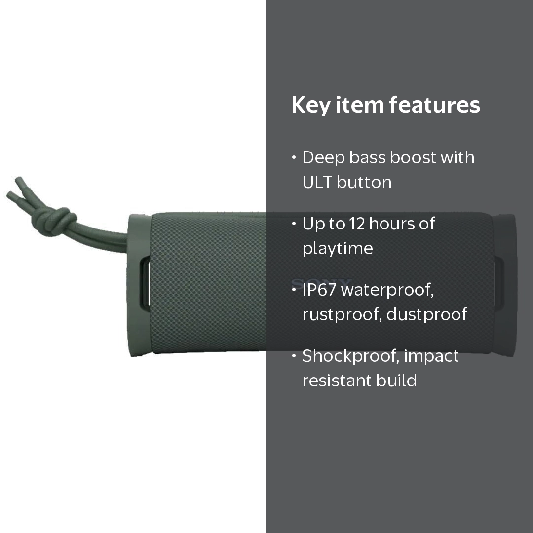 Sony, Portable Bluetooth Speaker, ULT Power Sound, Forest