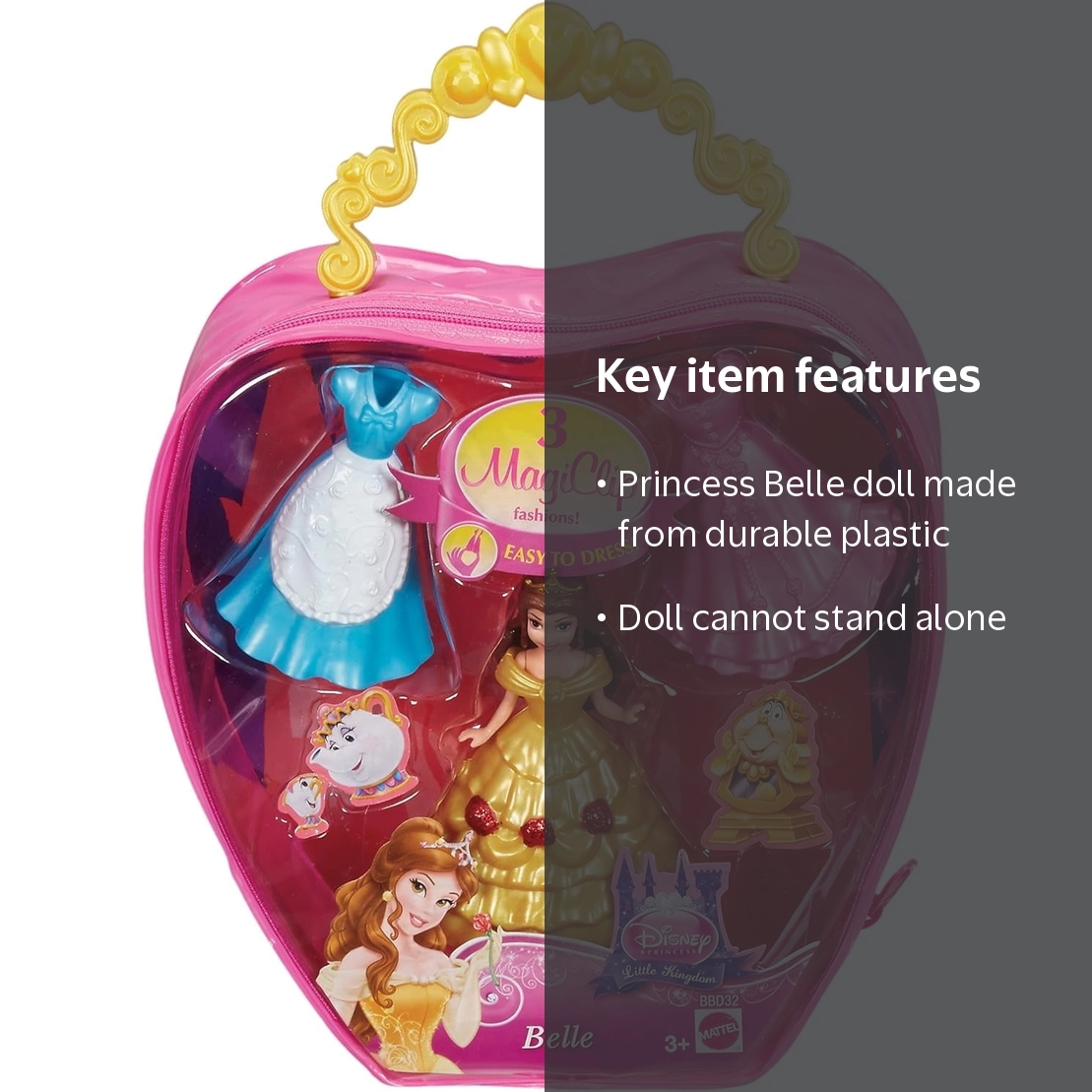 Disney Princess Fairytale Magiclip Vinyl Bag Belle Doll - Walmart.com