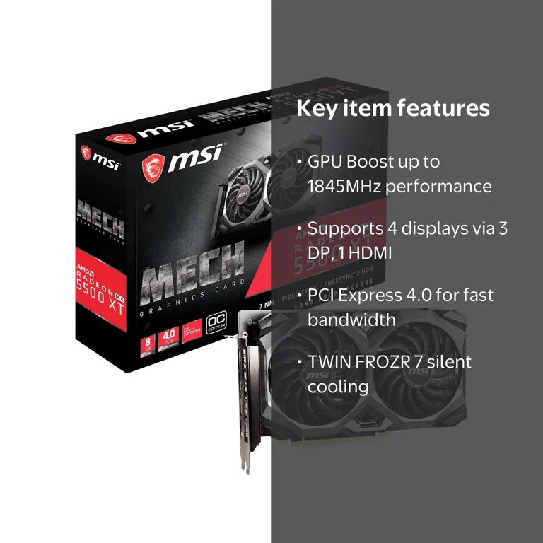 MSI Radeon RX 5500 XT MECH 8G OC Graphic Card - Walmart.com