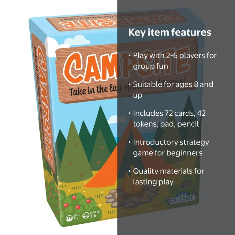 Campsite - Simple Strategy Tile Laying Board Game, Outset Media