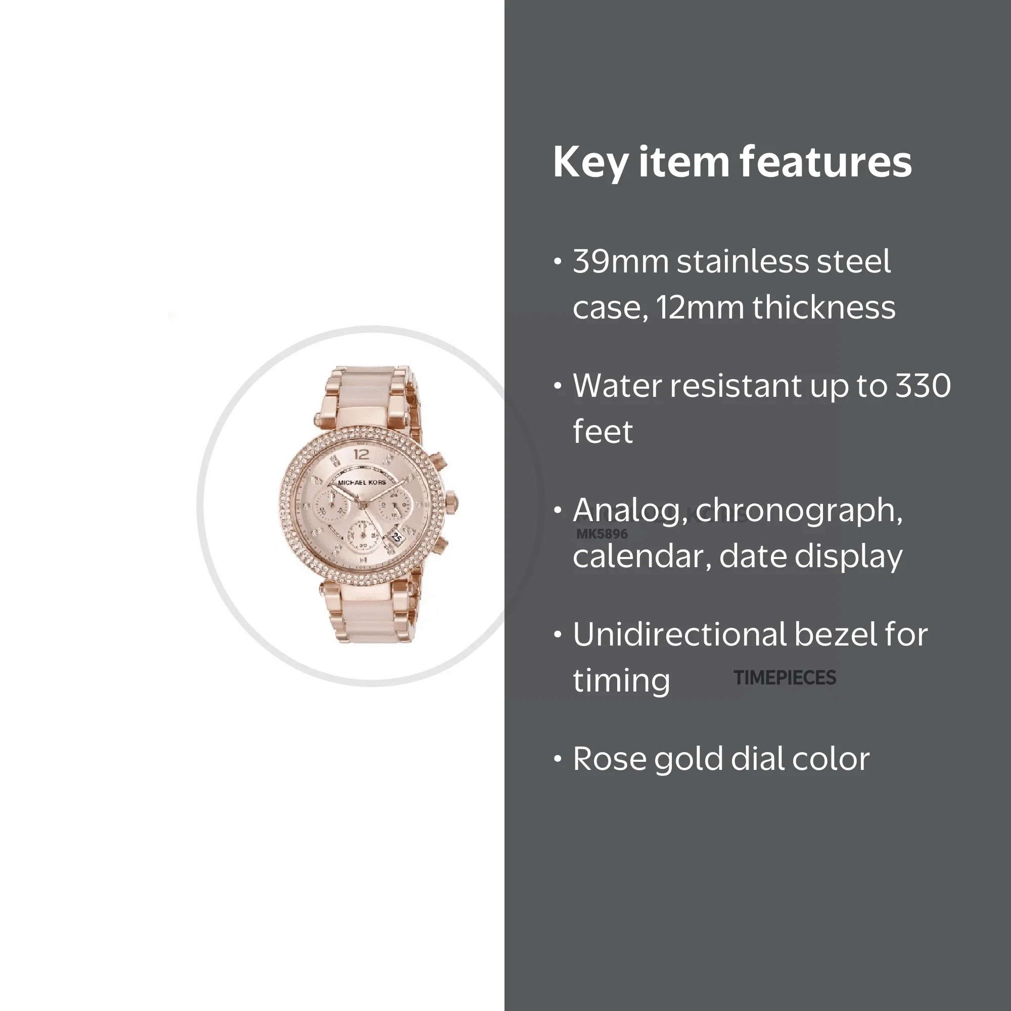 Michael Kors Women's Parker Two-Tone Watch MK5896, 39mm - Walmart.com