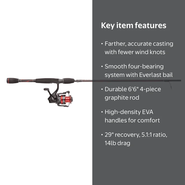 Abu Garcia Black Max Spinning Reel and 6'6