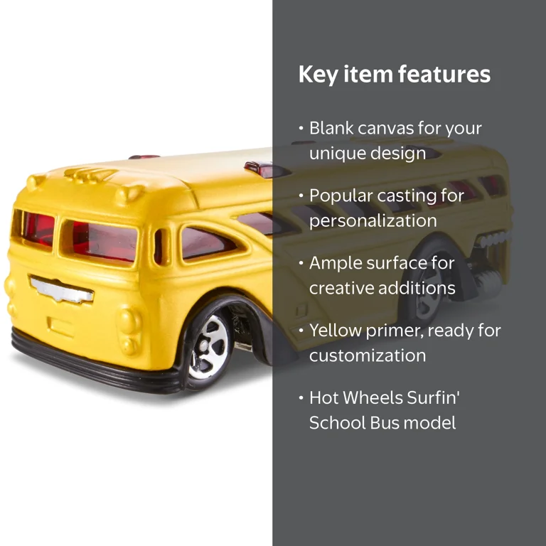 Hot Wheels Surfin' School Bus - CAR TOY, Customizable Design