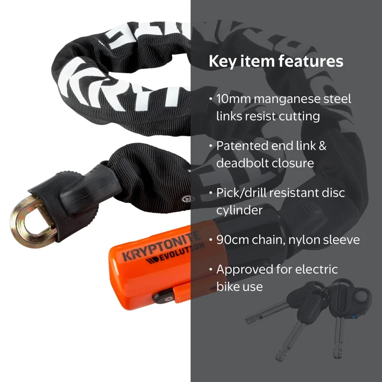 Kryptonite Evolution Series 4 1090 Integrated Chain Bicycle Lock