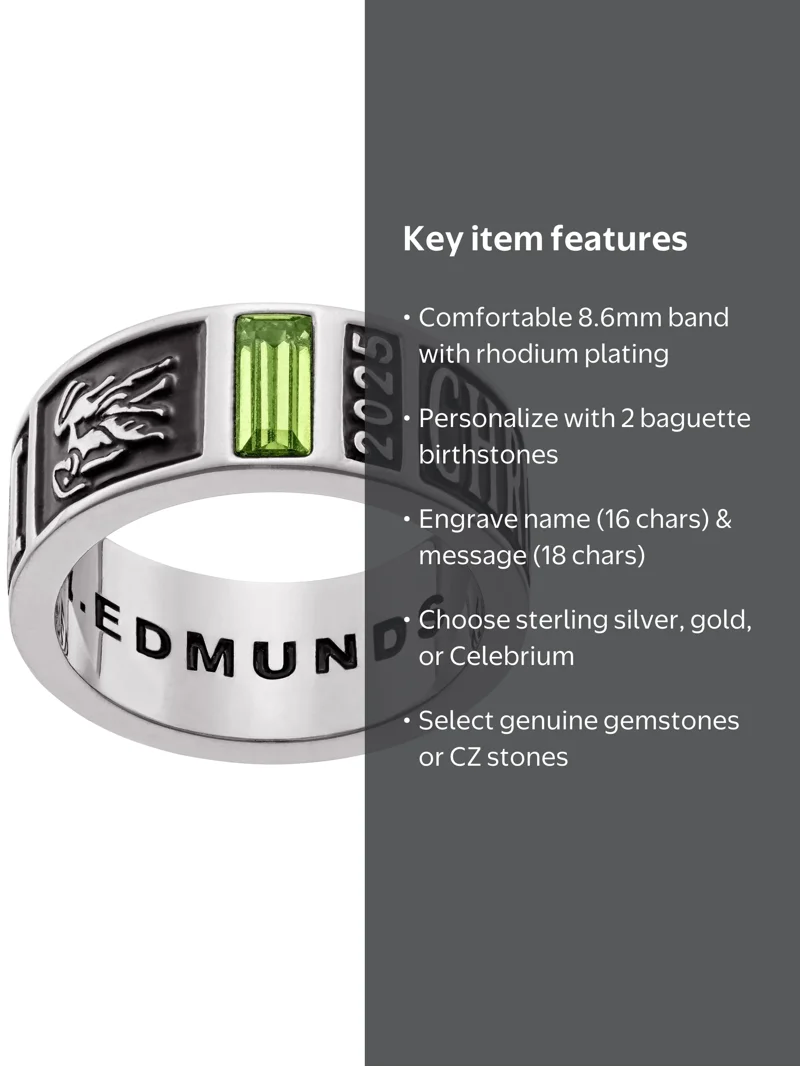 Freestyle Class Rings, Customized Multicolor Class Ring, Silver