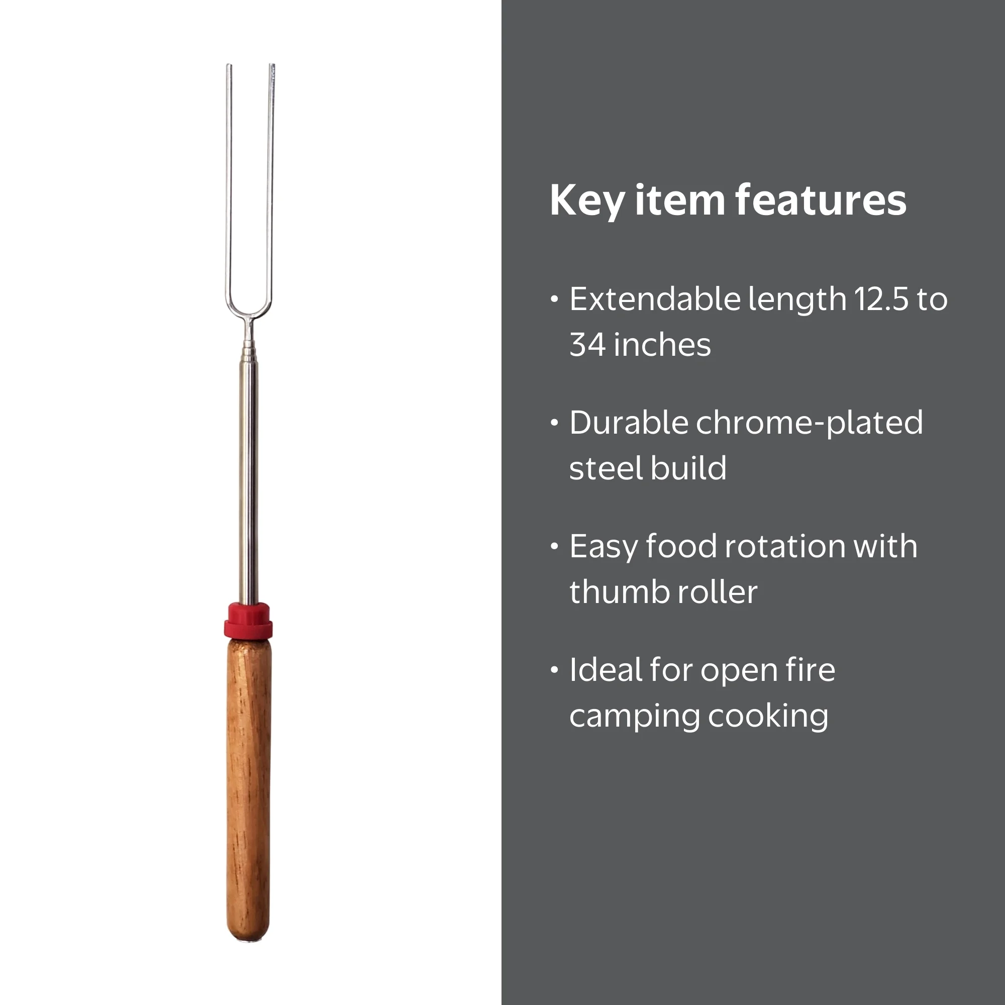 Coghlan's Telescoping Roasting Fork 12.5 to 34 Inch Chrome Steel