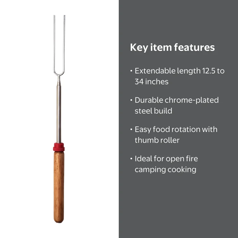Coghlan's Telescoping Roasting Fork 12.5 to 34 Inch Chrome Steel