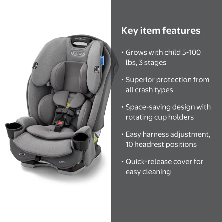 Graco SlimFit LX 3-in-1 Car Seat, Shaw, Grey - Walmart.com