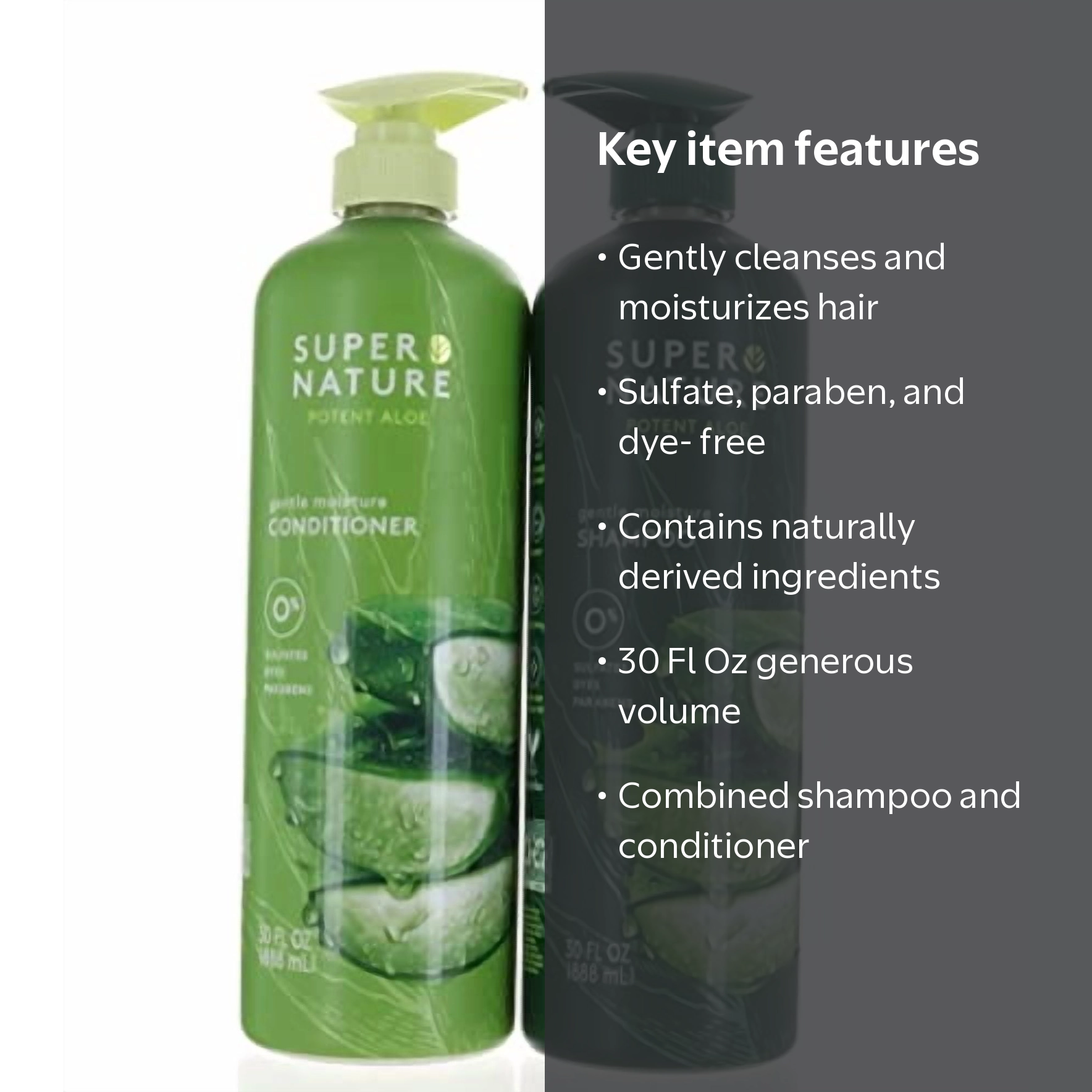 ZhuoYa Super Nature Aloe Moisture Shampoo and Conditioner, 30 fl
