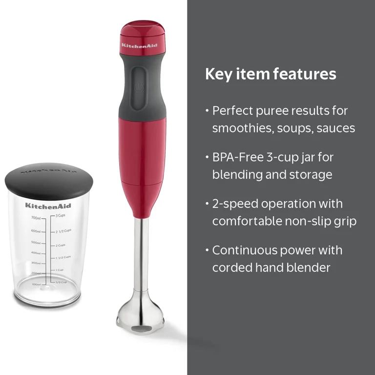 KitchenAid 2-Speed Hand Blender, Empire Red, KHB1231ER - Walmart.com